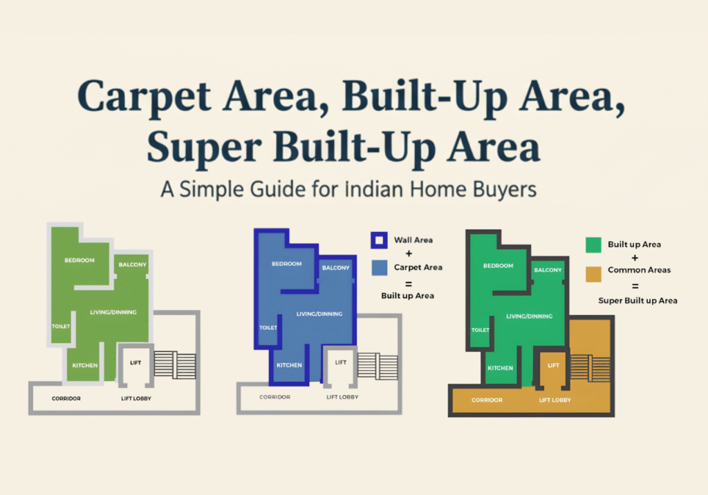 Carpet Area, Built-Up Area, Super Built-Up Area: A Simple Guide for Indian Home Buyers